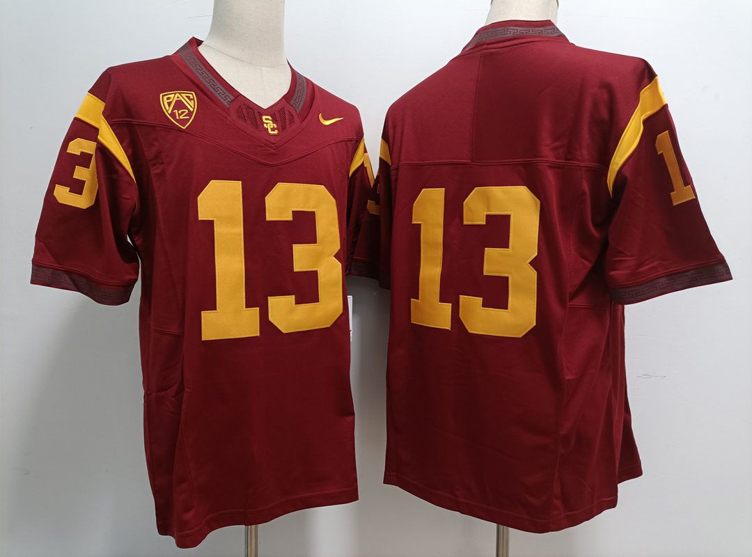 Men USC Trojans #13 No Name Red Nike 2025 NCAA Jersey